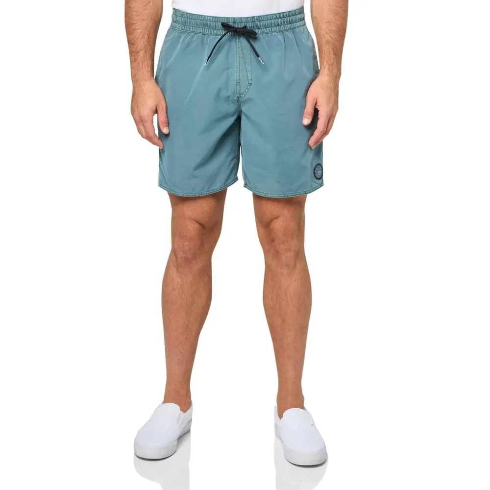 Volcom Men's 17-inch Elastic Waist Surf Swim Trunks Service Blue XL
